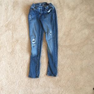 GAP dark washed ripped denim